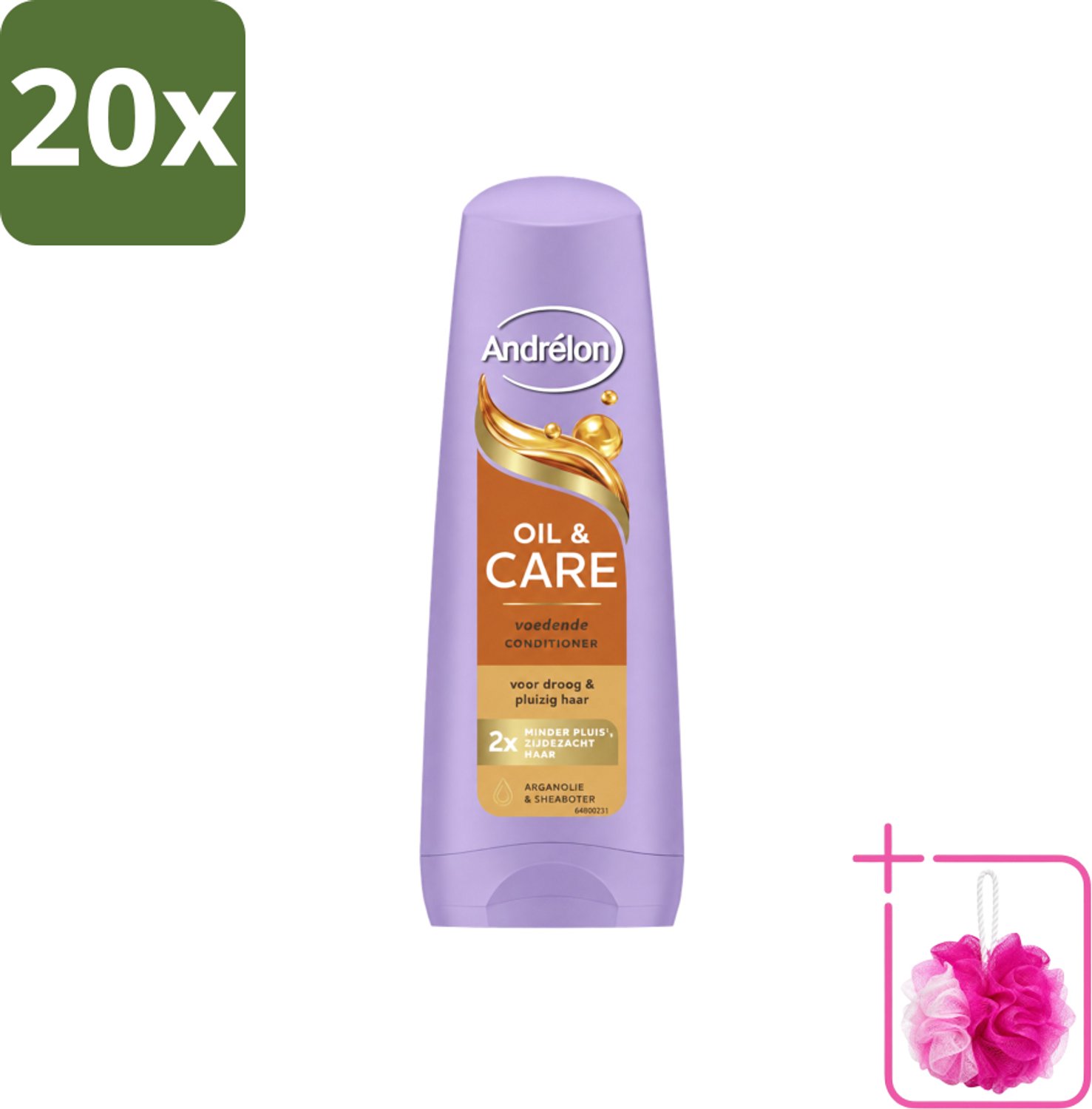 20 x Andrélon – Conditioner – Oil & Care – 200 ml - Bulkverpakking - Droog haar - Douchemop - Pluis haar
