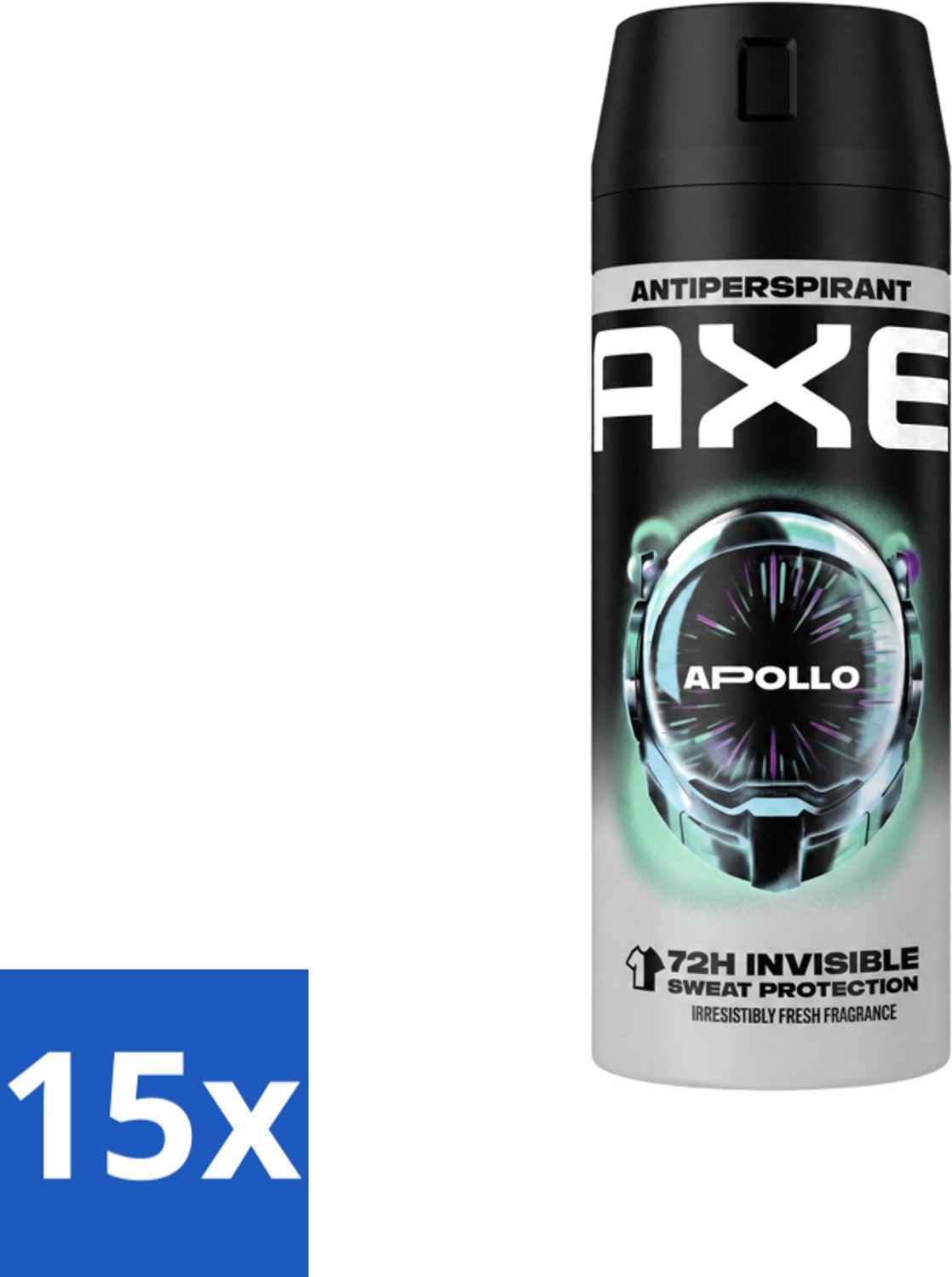 15 x Axe - Deodorant Spray - 72hrs Anti Sweat - Apollo - 150 ml - Voordeelverpakking - 15 stuks