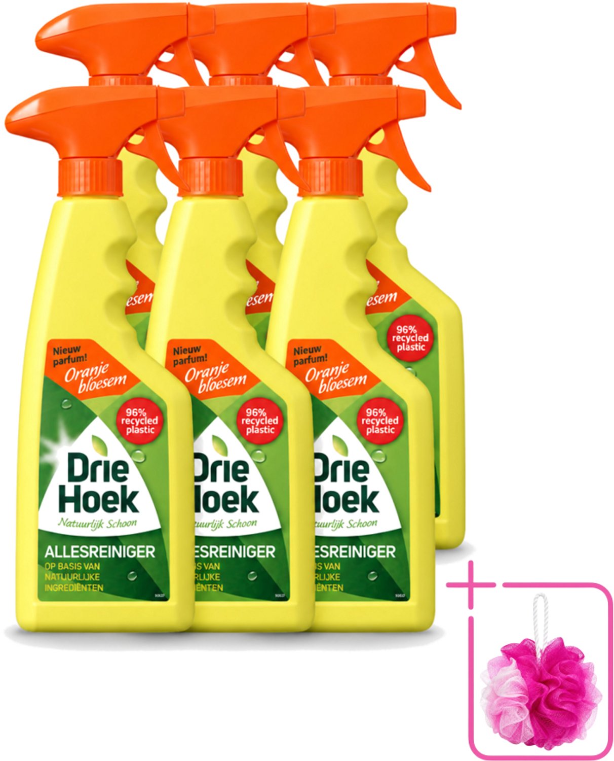 6 x Driehoek – Spray Allesreiniger – Oranjebloesem – 500 ml - Bulkverpakking - Allesreiniger spray - Douchemop - Reinigen
