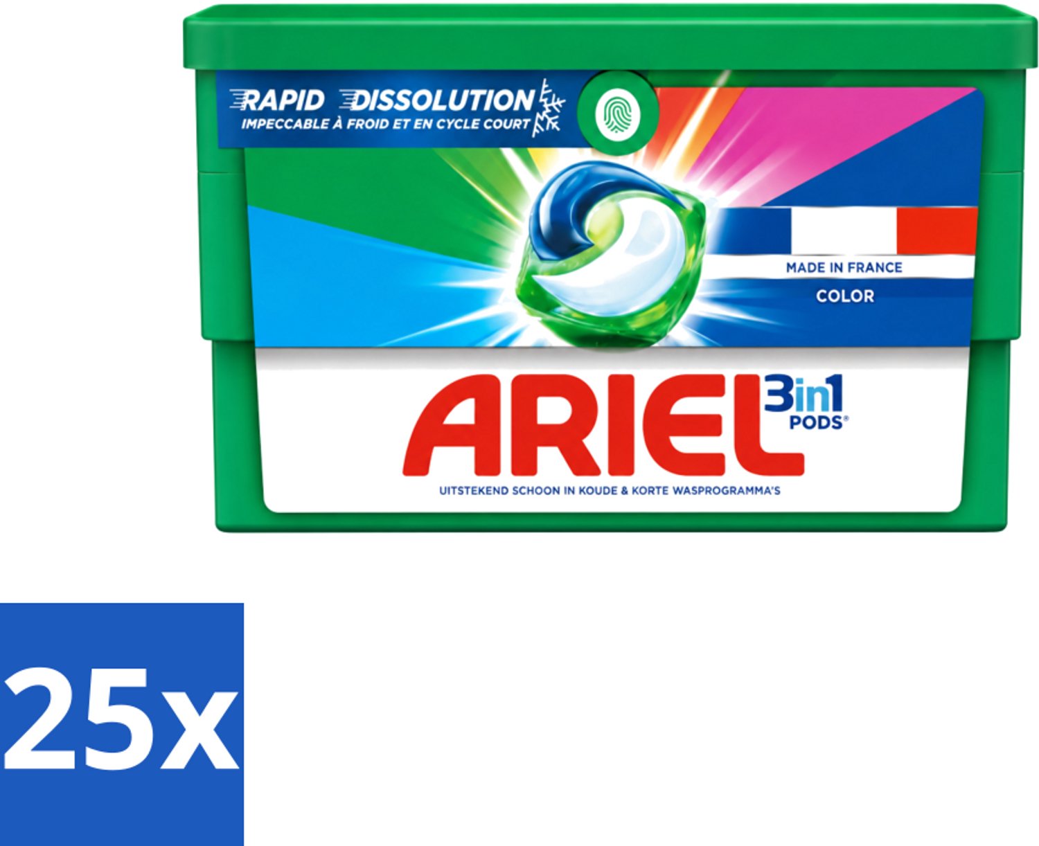 25 x Ariel Color - Wasmiddelcapsules - 3in1 Pods - Gekleurde Was - 19 Wasbeurten - Voordeelverpakking - 25 stuks