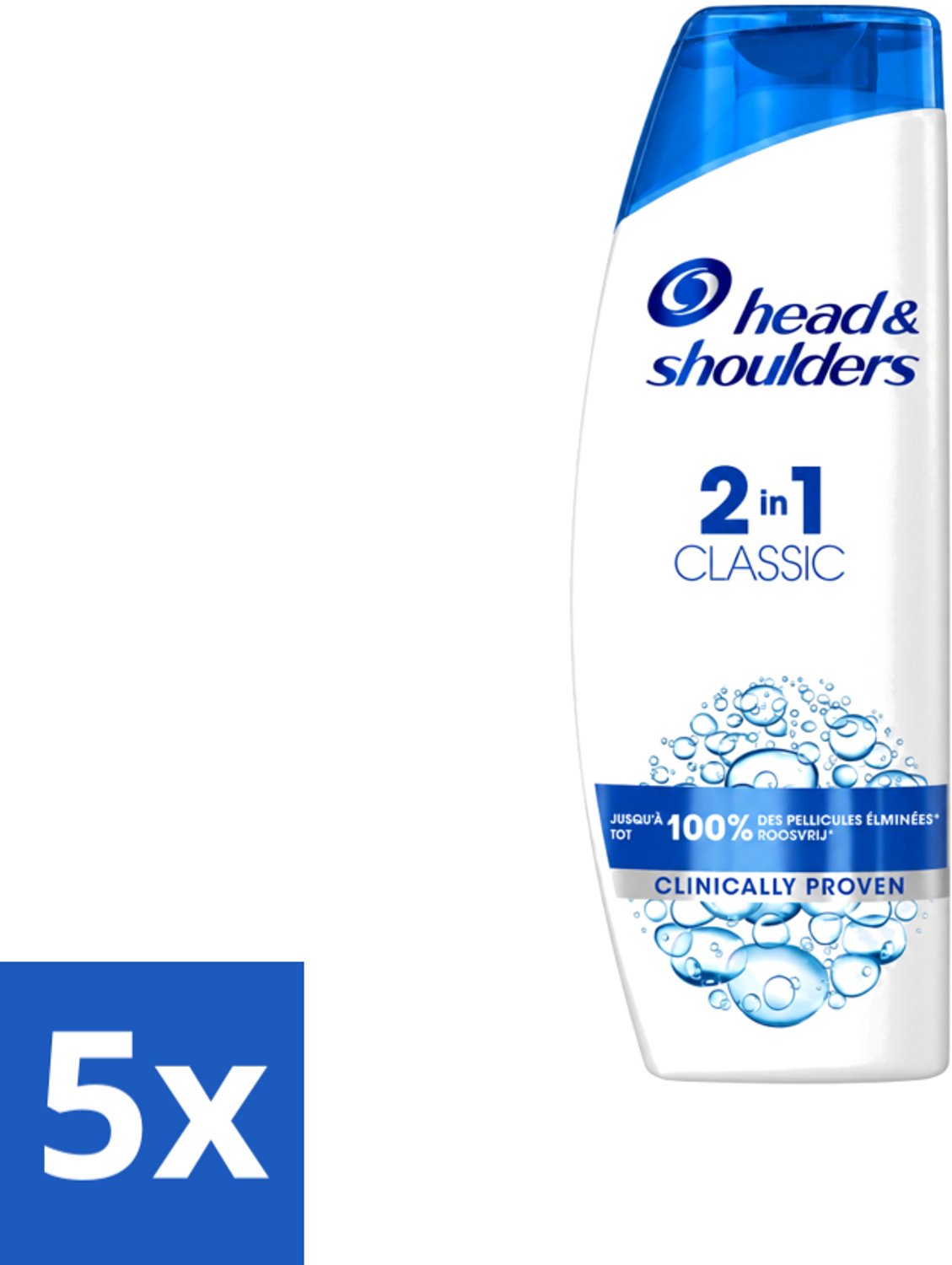 5 x Head & Shoulders - 2in1 Anti-Roos Shampoo & Conditioner - Classic - 270 ml - Voordeelverpakking - 5 stuks