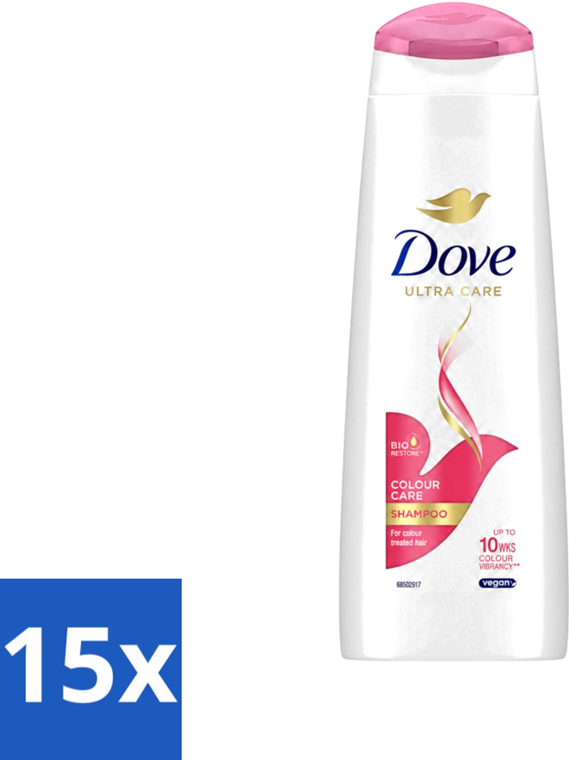 15 x Dove Ultra Care - Color Care - Shampoo - Geverfd Haar - 250 ml - Voordeelverpakking - 15 stuks