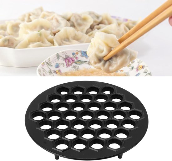 Russische Ravioli Maker Pelmeni Dumplings Mold 37 gaten ruimtebesparend voor thuiskeuken (Zwart) — afbeelding 2