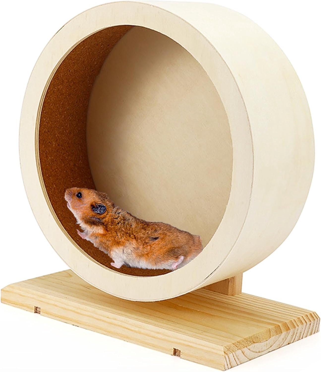 Knaagdier, 20 cm, evenwichtsfiets van hout, stil oefenwiel van hout, speelgoed voor kleine dieren, wiel voor gerbils, huismuis, witte muis