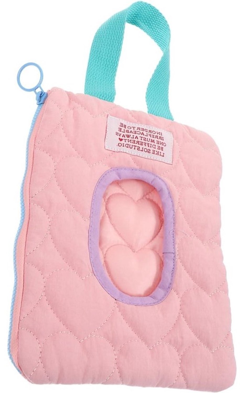 Babydoekjeshouder - Zakje voor doekjes - Voor onderweg - Helpt uitdrogen voorkomen - 33 x 16.5 cm - Roze