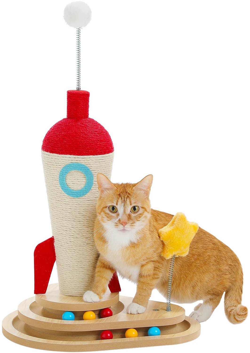 VILIMA - Kattenspeelgoed - Krabpaal - Kattenspeelgoed intelligentie - Kattenspeelgoed interactief - Raket - 40× 40×63 cm - Binnenkatten