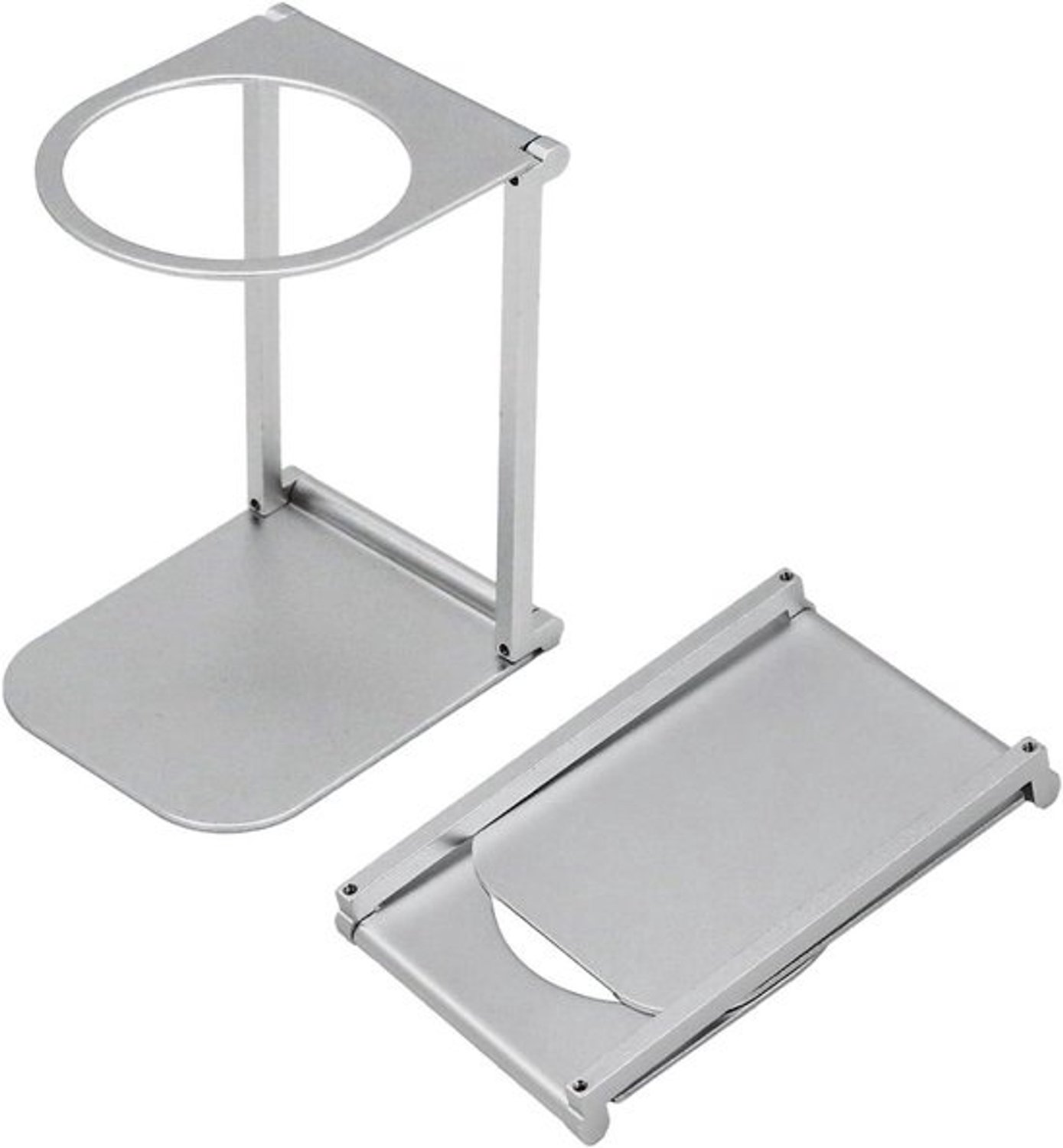 Opvouwbaar koffiedruppelrek - Espressostandaard - Koffie bereiden - Constructie van aluminiumlegering - Compact opvouwbaar - Zilver