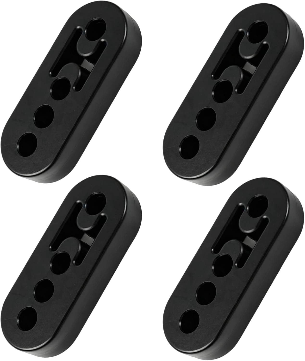 4 stuks uitlaatdemper met 4 gaten, universeel rubber, versterkte rubberen houder voor uitlaatsysteem, trillingsdemper, uitlaathanger van rubber voor auto, SUV, vrachtwagen, bestelwagen