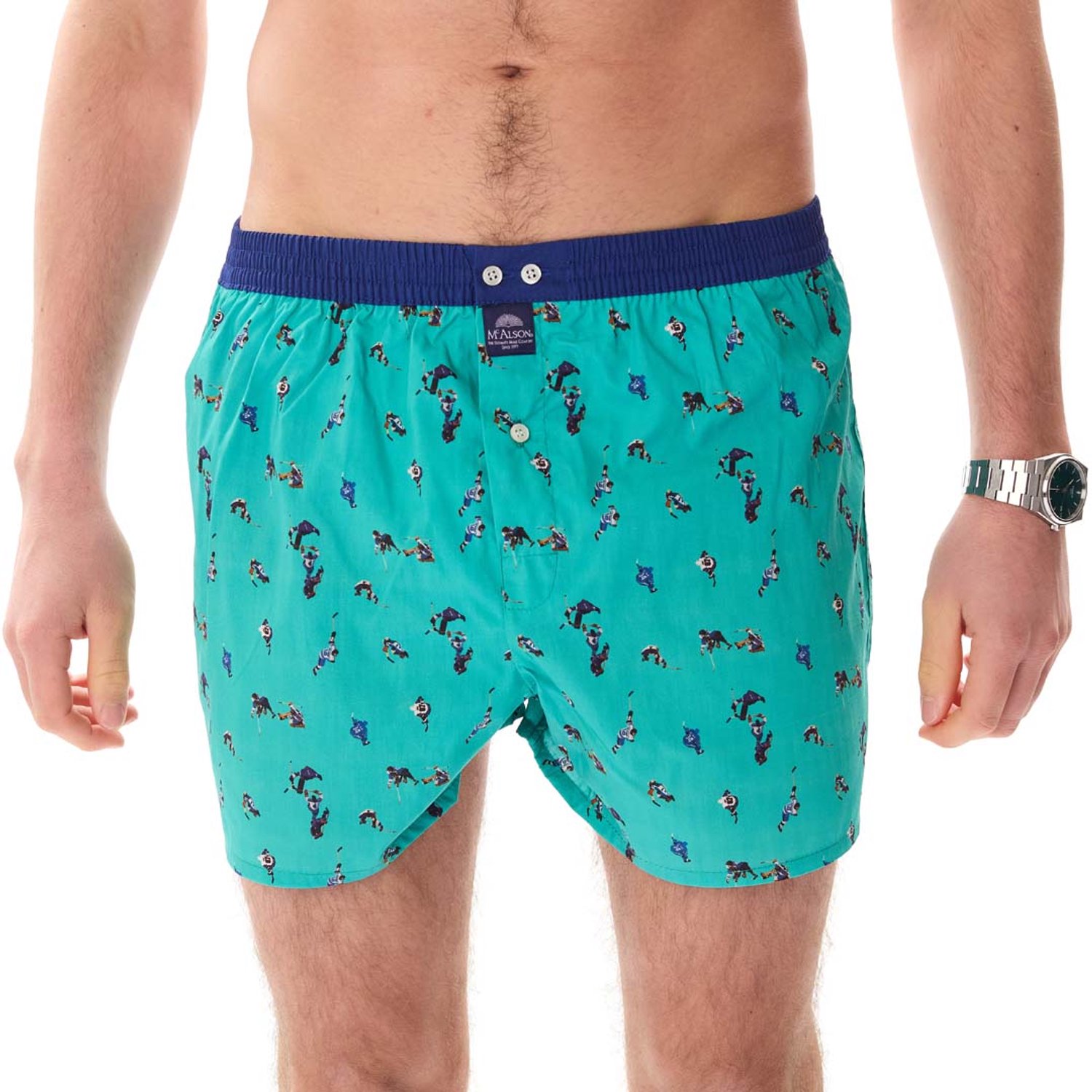 McAlson Heren Boxershort Ijshockey Turquoise Groen M