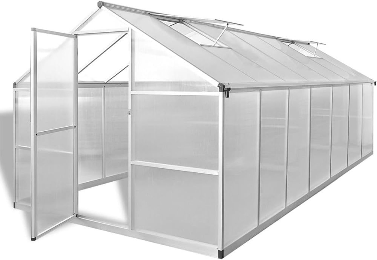 Broeikas met basisframe van aluminium, versterkt 3,46 m² en 10,53 m²