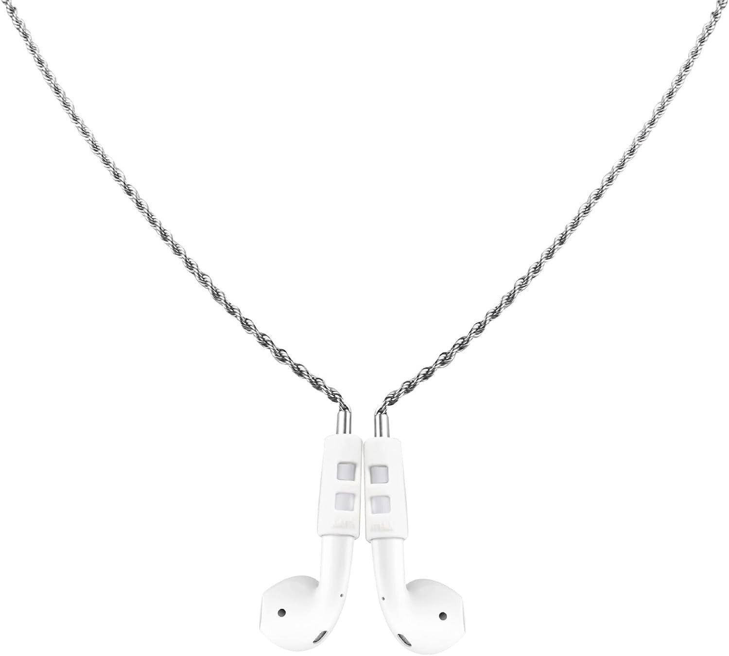 Zilveren RVS Ketting voor AirPods Pro 1/2/3 - Anti-Verlies Magnetische Bevestigingsband en Accessoires voor Veiligheid en Comfort