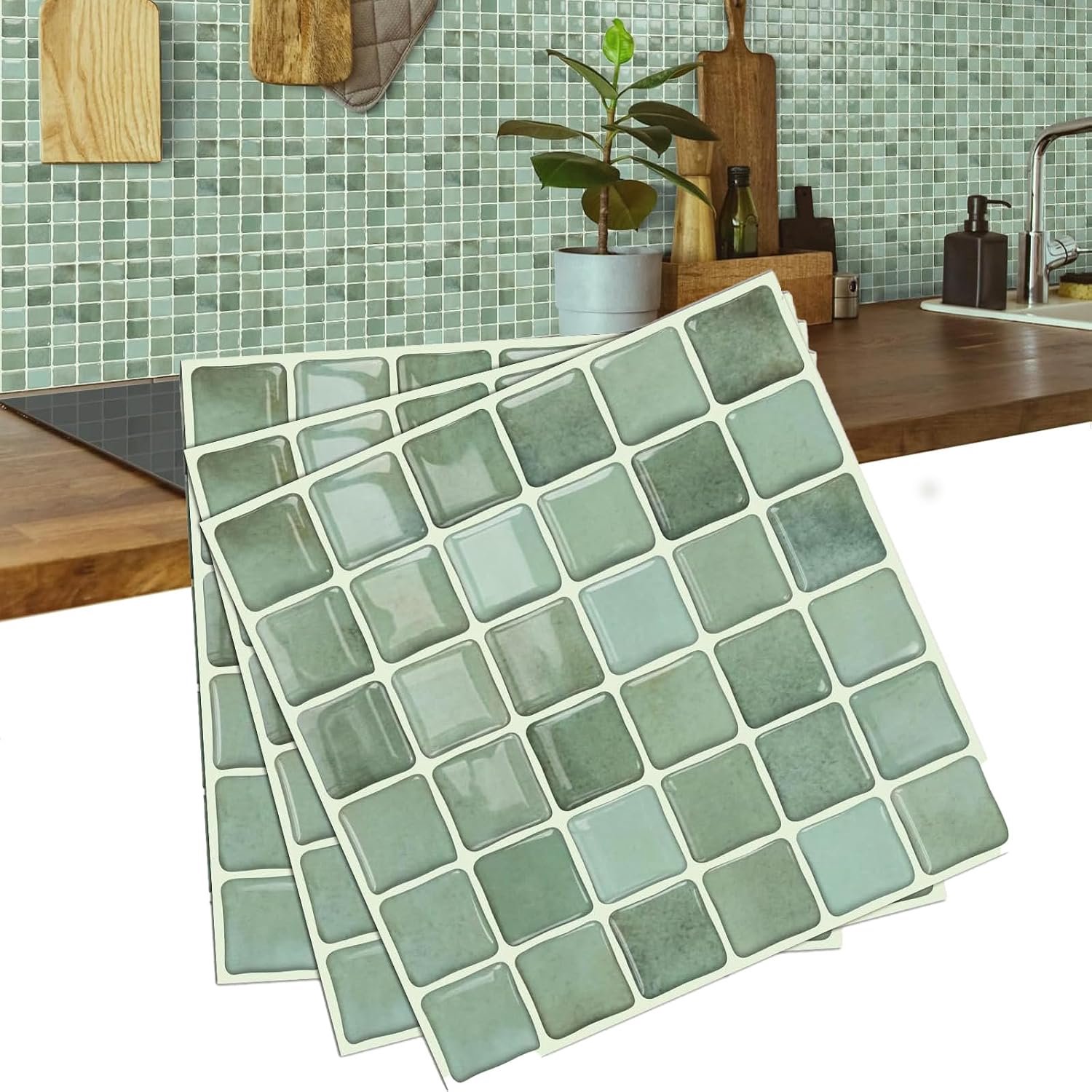 Tegelstickers, vintage look, pvc-achterkant