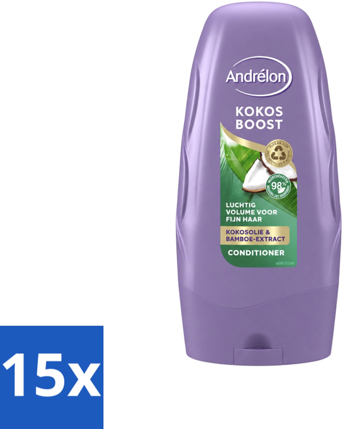 15 x Andrélon - Kokos Boost - Conditioner - Intensieve Voeding - 250 ml - Voordeelverpakking - 15 stuks