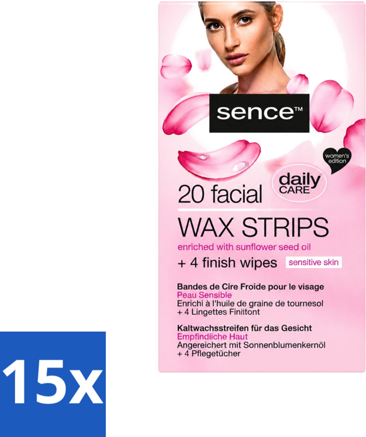 15 x Sence - Waxstrips - Gezicht - 20 Waxstrips - Voordeelverpakking - 15 stuks