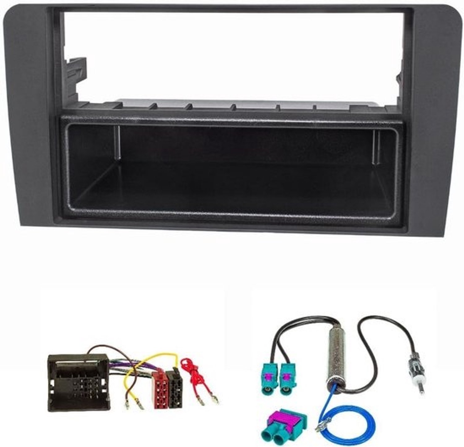 Radio-inbouwframe 1-DIN - Zwart voor Audi A3 8P - Montagekit met adapters