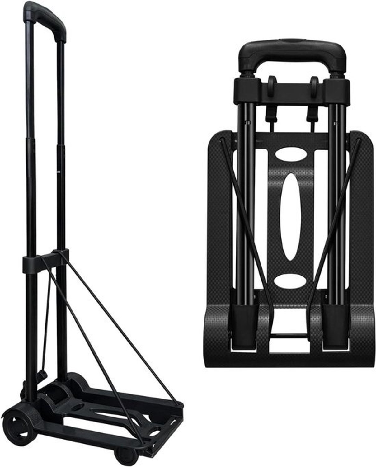 Opvouwbare steekwagen - Draagbare transportkar - Spullen verplaatsen - Lichtgewicht 1.3kg - 44x23x7.9cm - Zwart