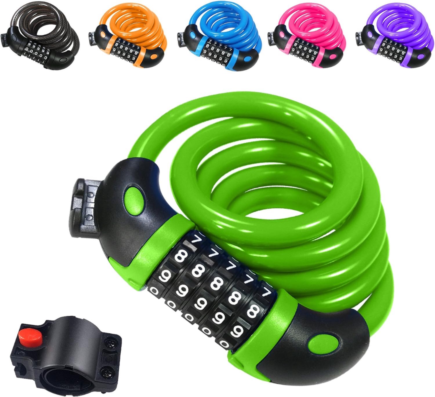 KLS® Fietsslot - Fietsslot Cijferslot - Fietssloten - Groen - 120cm x 1cm x 1cm