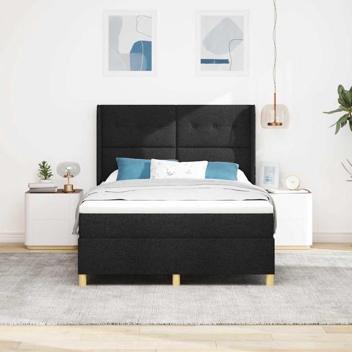 Verstelbaar hoofdbord Modern 160x200cm Zwart