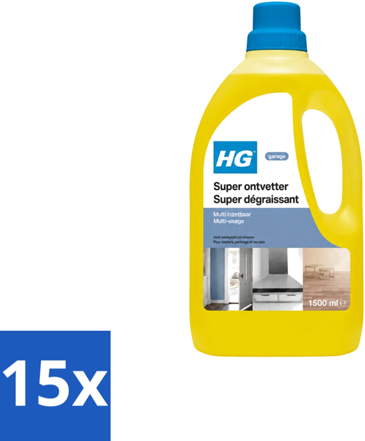 15 x HG - Super Ontvetter - 1,5 L - Voordeelverpakking - 15 stuks