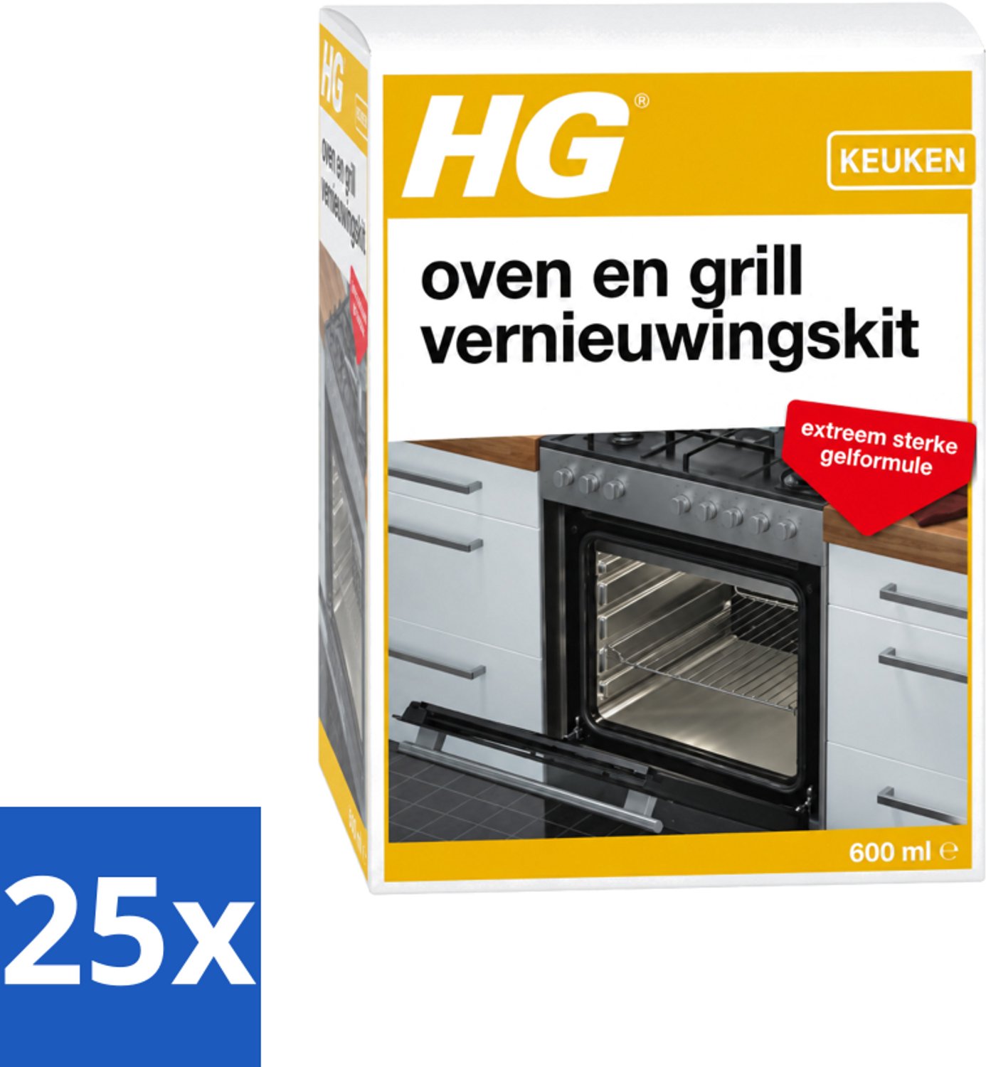 25 x HG - Oven & Grill Vernieuwingskit - Sterke Gelformule - 600 ml - Voordeelverpakking - 25 stuks