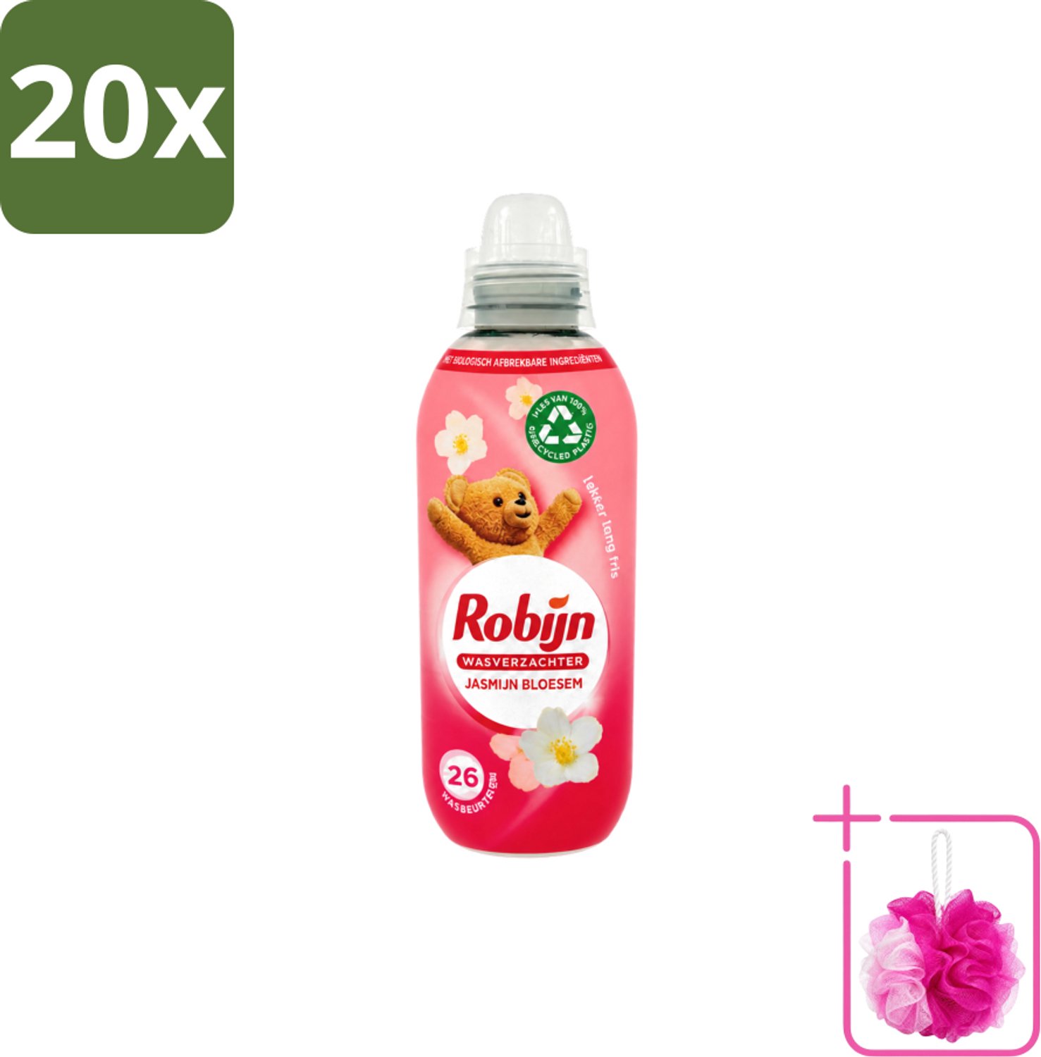 20 x Robijn – Wasverzachter – Jasmijn Bloesem – 650 ml - Bulkverpakking - Wasverzachter jasmijn bloesem - Douchemop - Wasverzachter jasmijn