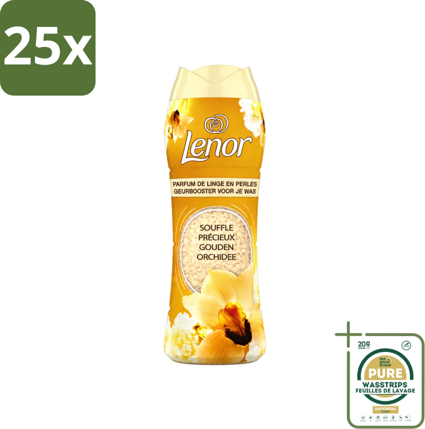 25 x Lenor - Geurbooster - Gouden Orchidee - 22 Wasbeurten - Wasstrips - Geurbooster Was - Geur In Was - Geur In Kleding - Wasgeur - Geur In Wasmachine