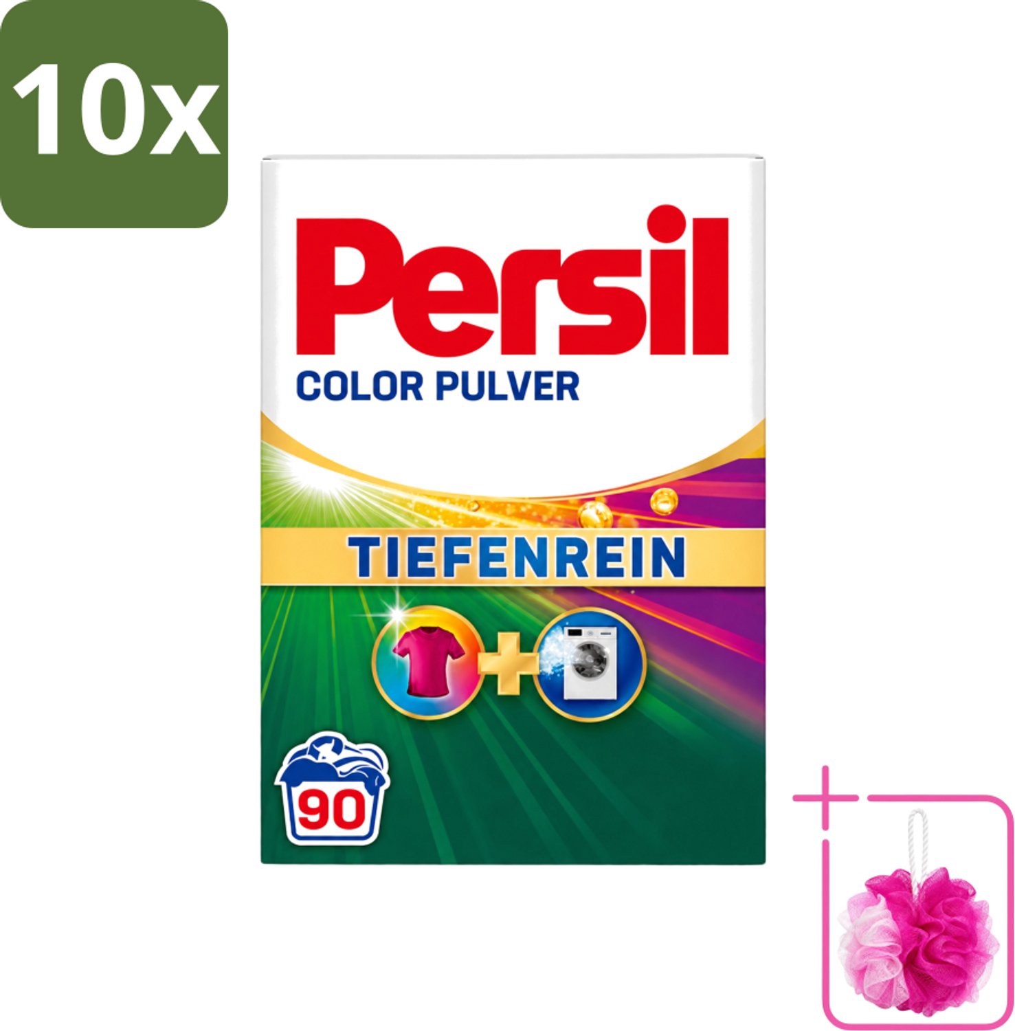 10 x Persil Color - Waspoeder - Gekleurde Was - 90 Wasbeurten - Bulkverpakking - Waspoeder - Douchemop - Gekleurde was