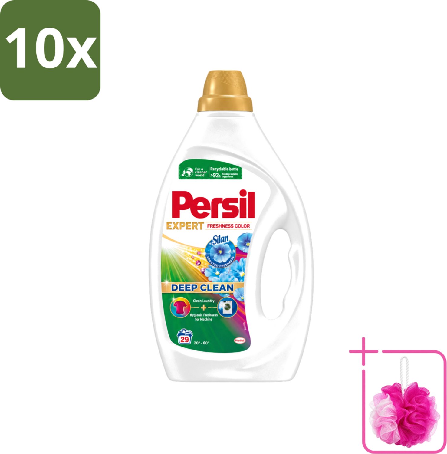 10 x Persil Expert - Vloeibaar wasmiddel - Gekleurde Was - Silan Boosted Freshness - 29 Wasbeurten - Bulkverpakking - Gekleurde was - Douchemop - Vloeibaar wasmiddel
