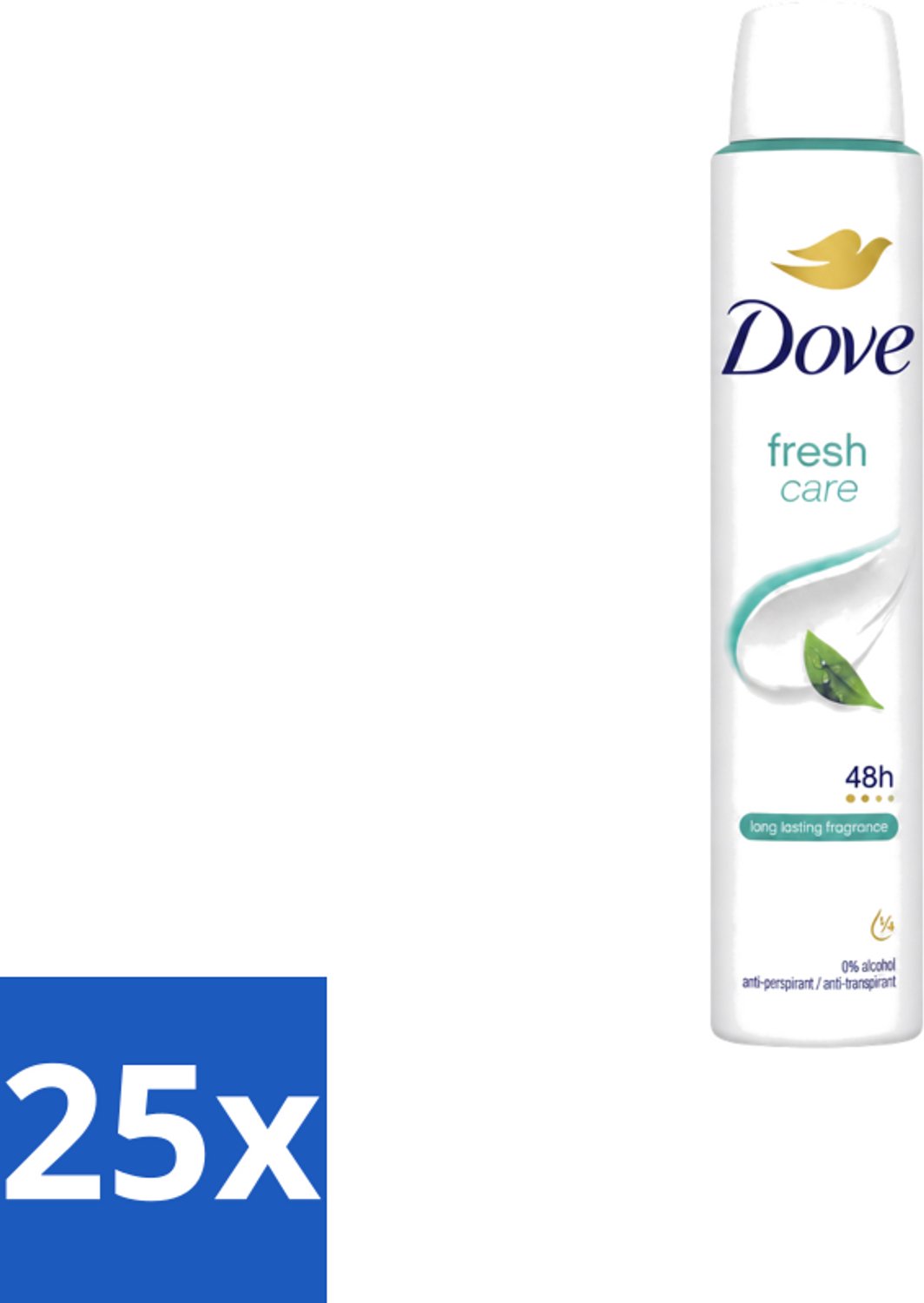 25 x Dove – Deodorant Spray – Fresh Care – 200 ml - Voordeelverpakking - 25 stuks