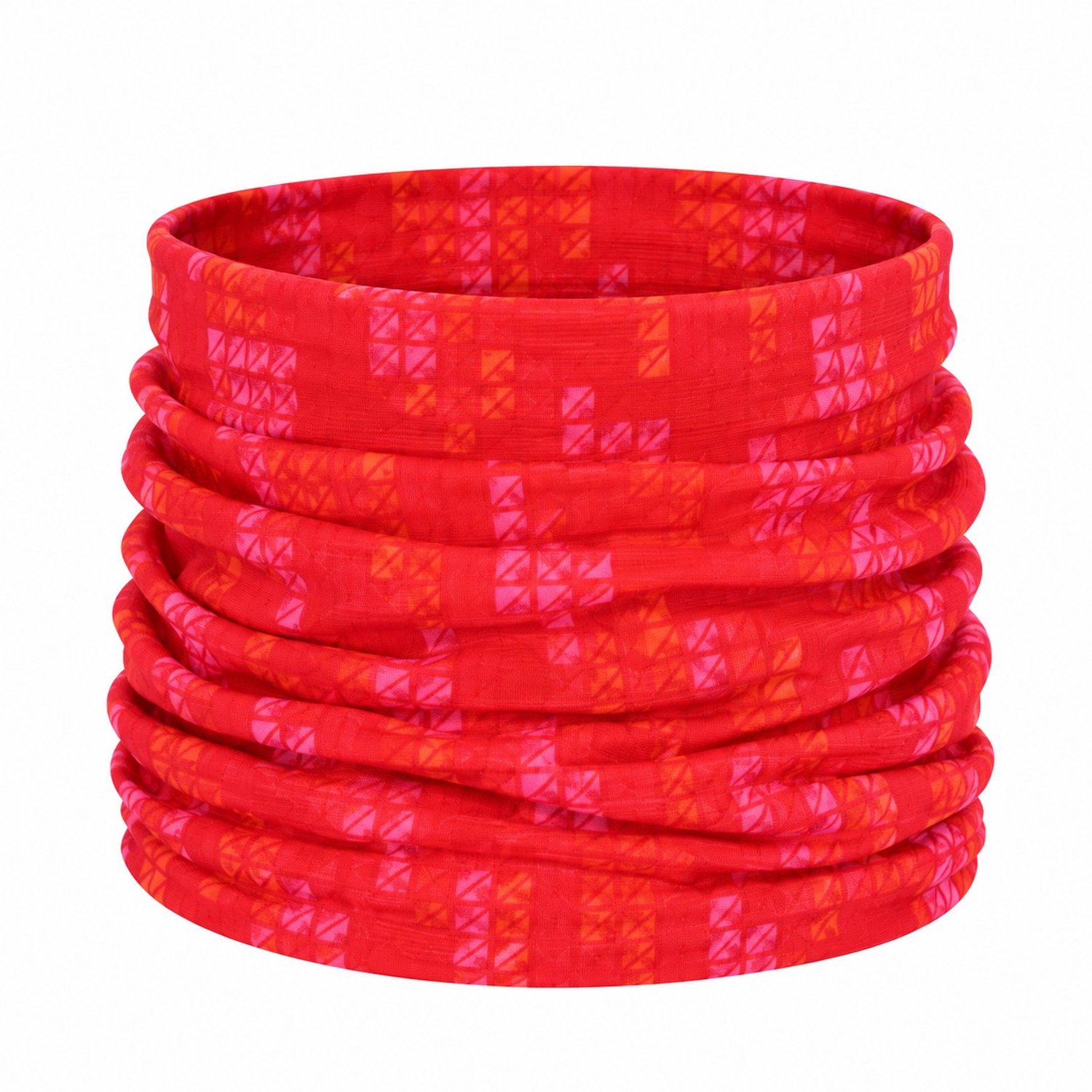 Haarsoires Haarband Multifunctioneel 45x25cm - Geometrische Print - Rood - Elastische Stof - Bandana Col Nekwarmer - Sport Outdoor Casual - Unisex