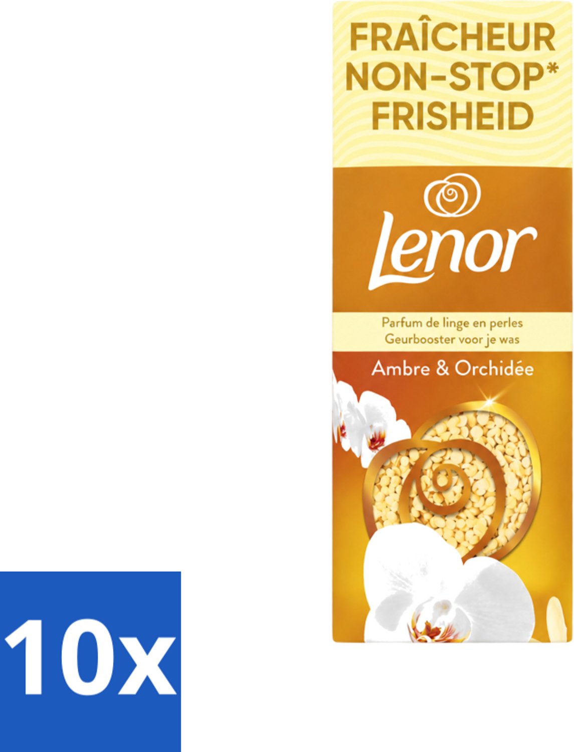 10 x Lenor – Geurbooster – Amber & Orchidee – 12 Wasbeurten – 155 g - Voordeelverpakking - 10 stuks