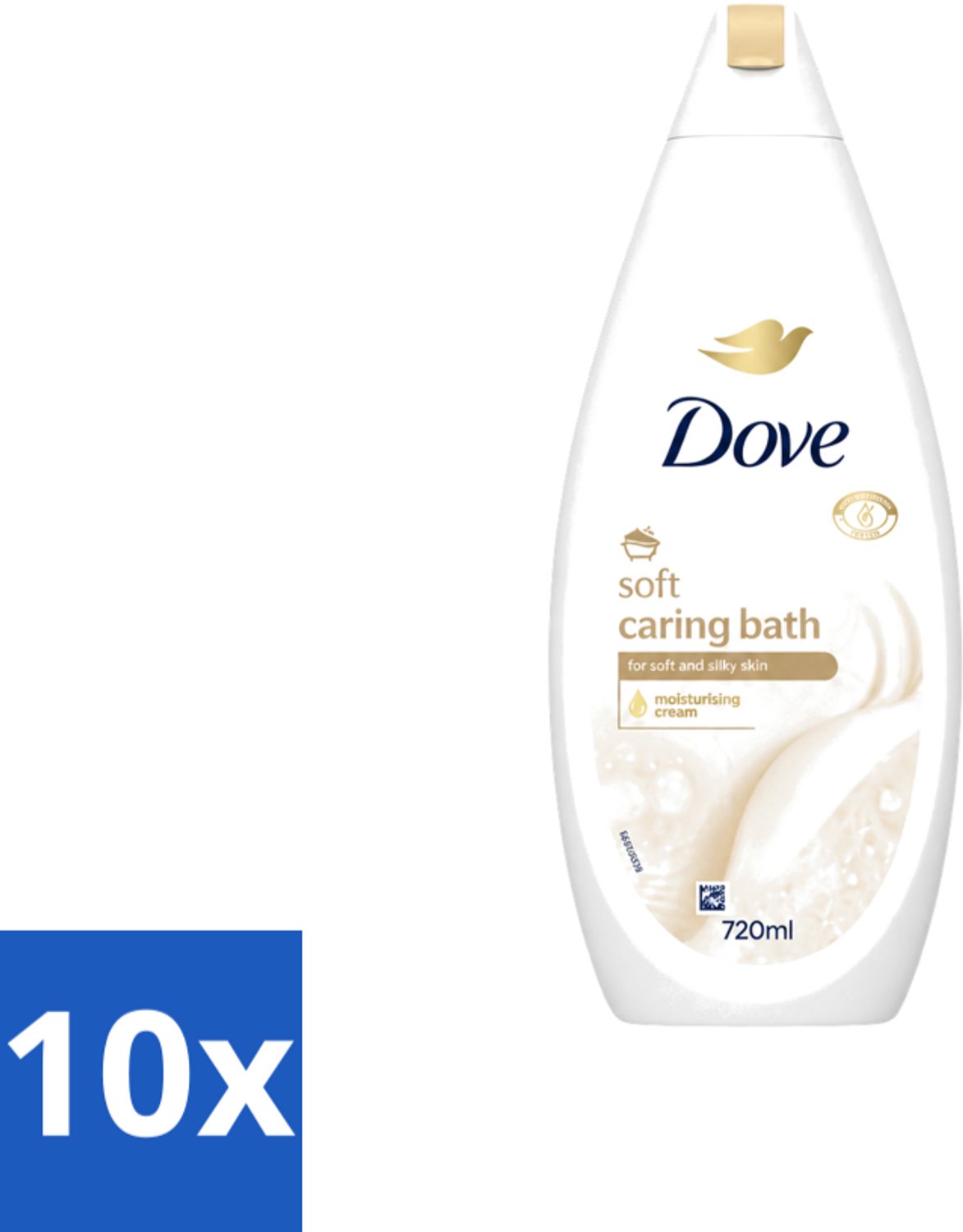 10 x Dove – Badcrème – Soft – 720 ml - Voordeelverpakking - 10 stuks