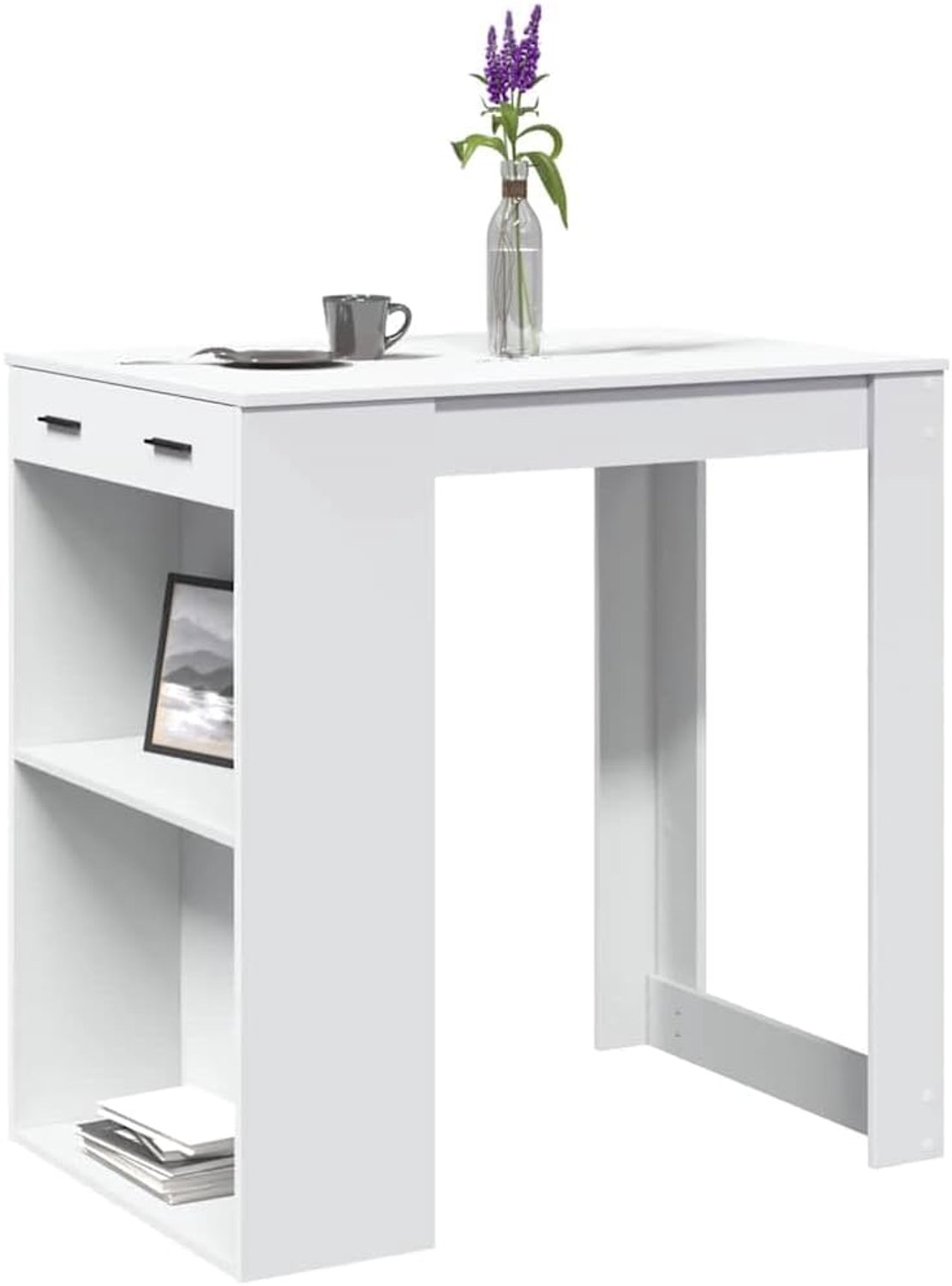 Wit, eettafel, keuken, eettafel voor woonkamer, 102 x 70 x 103,5 cm, houtmateriaal
