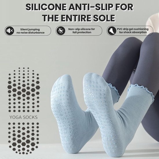 Dames Antislip Sokken - 6 Paar Yoga & Pilates Sokken — afbeelding 4