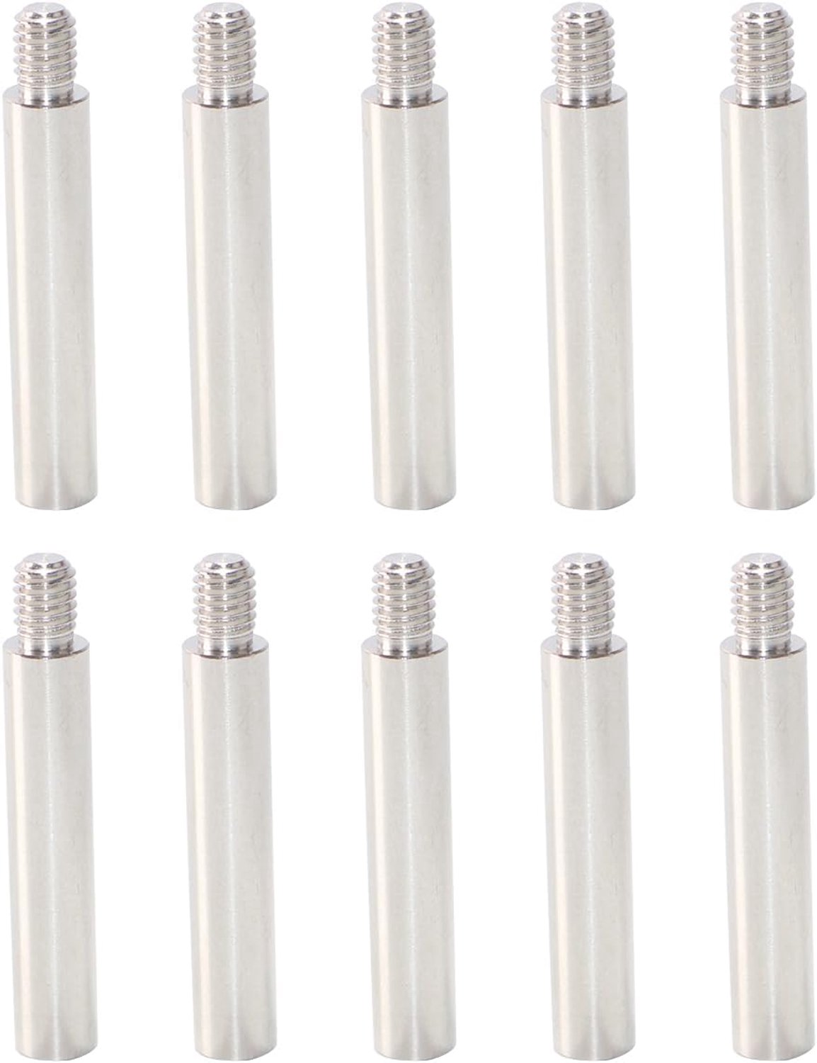 10 stuks roestvrijstalen enkelvoudige schroefdraadbusbouten, cilindrische adapters voor het verbinden van kolommen, afstandsschroeven, verlengpennen, M6x40+8mm
