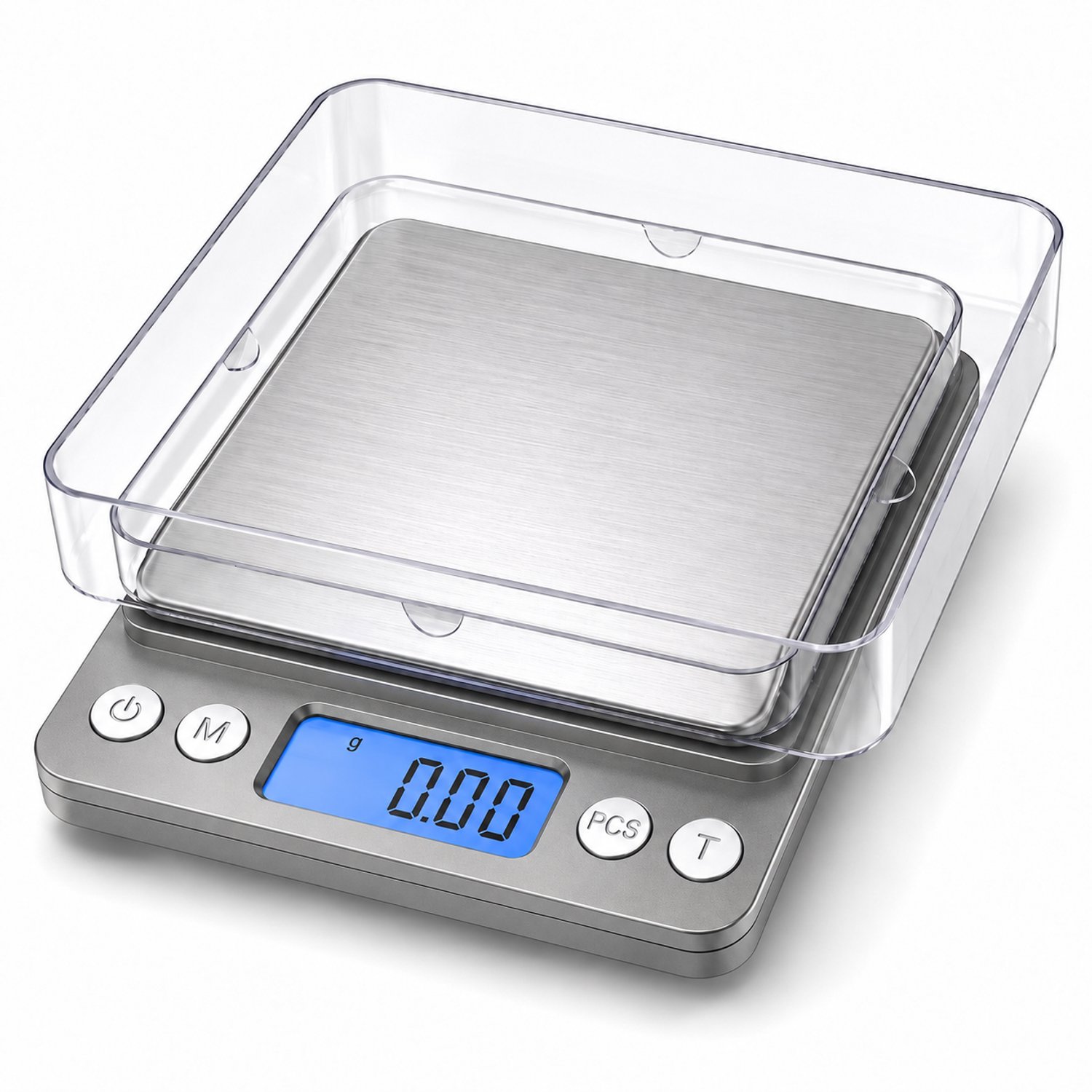 Bol.com Bangosa Digitale Keuken Weegschaal – Precisie Weegschaal tot 2000g/2kg met 0,01g Nauwkeurigheid en 2 Bakjes aanbieding