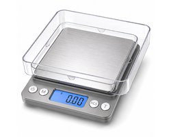 Bangosa Digitale Keuken Weegschaal – Precisie Weegschaal tot 2000g/2kg met 0,01g Nauwkeurigheid en 2 Bakjes