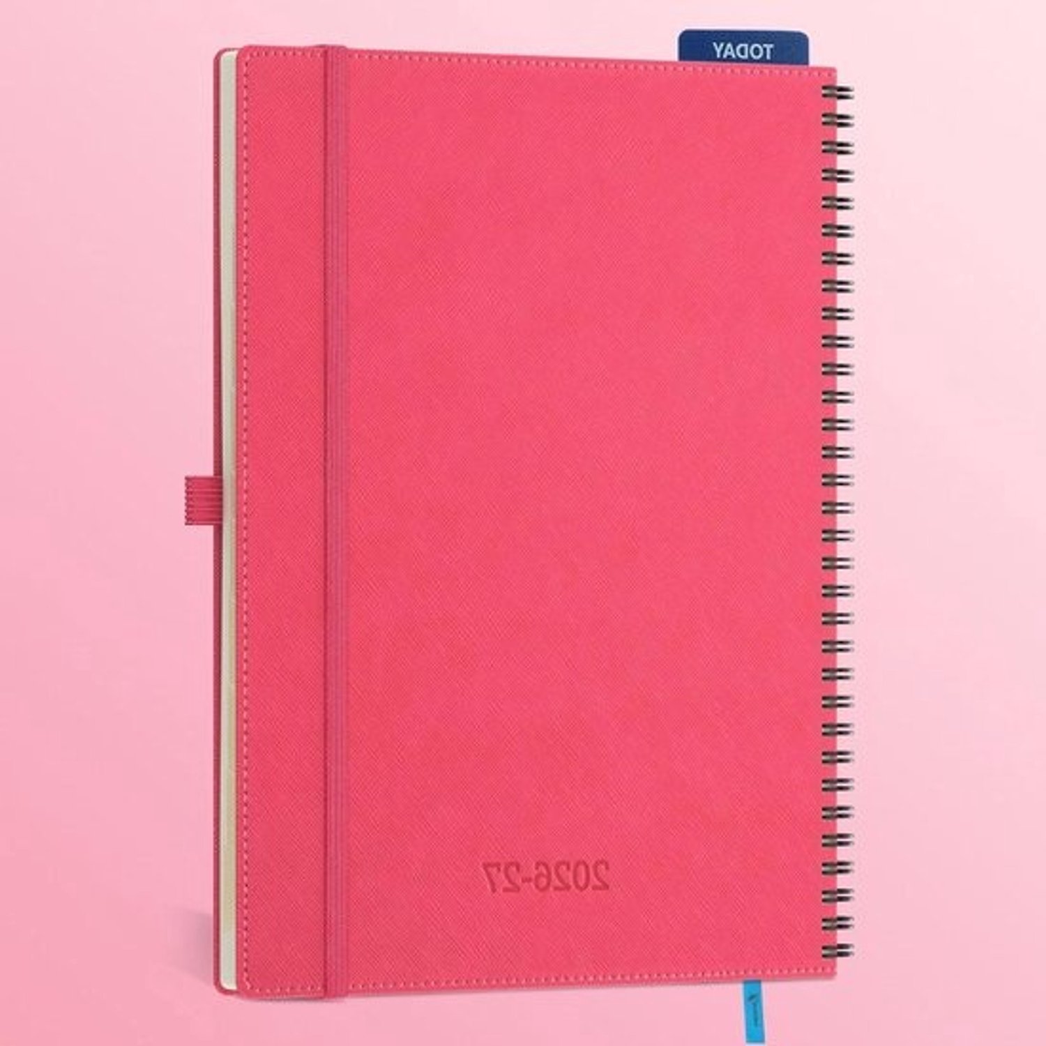 Agenda voor 2026 en 2027 - Notitieboek als weekplanner - Plan je dagelijkse bezigheden - Overzicht van 18 maanden - A4 29 x 21.5 cm - Roosrood