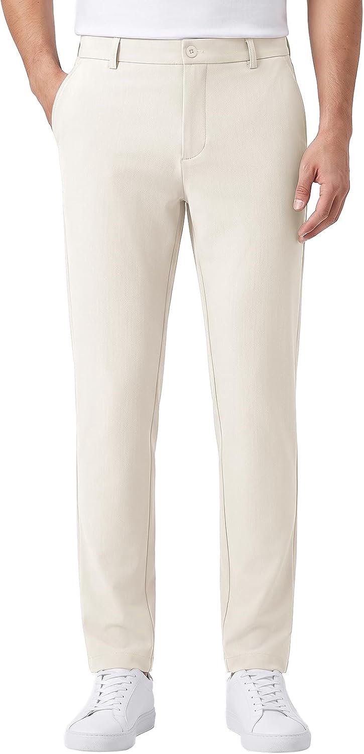 Golfbroek voor heren, stretch, slim fit, sneldrogend, waterdicht, lichtgewicht, ademend, vrijetijdsbroek met zakken