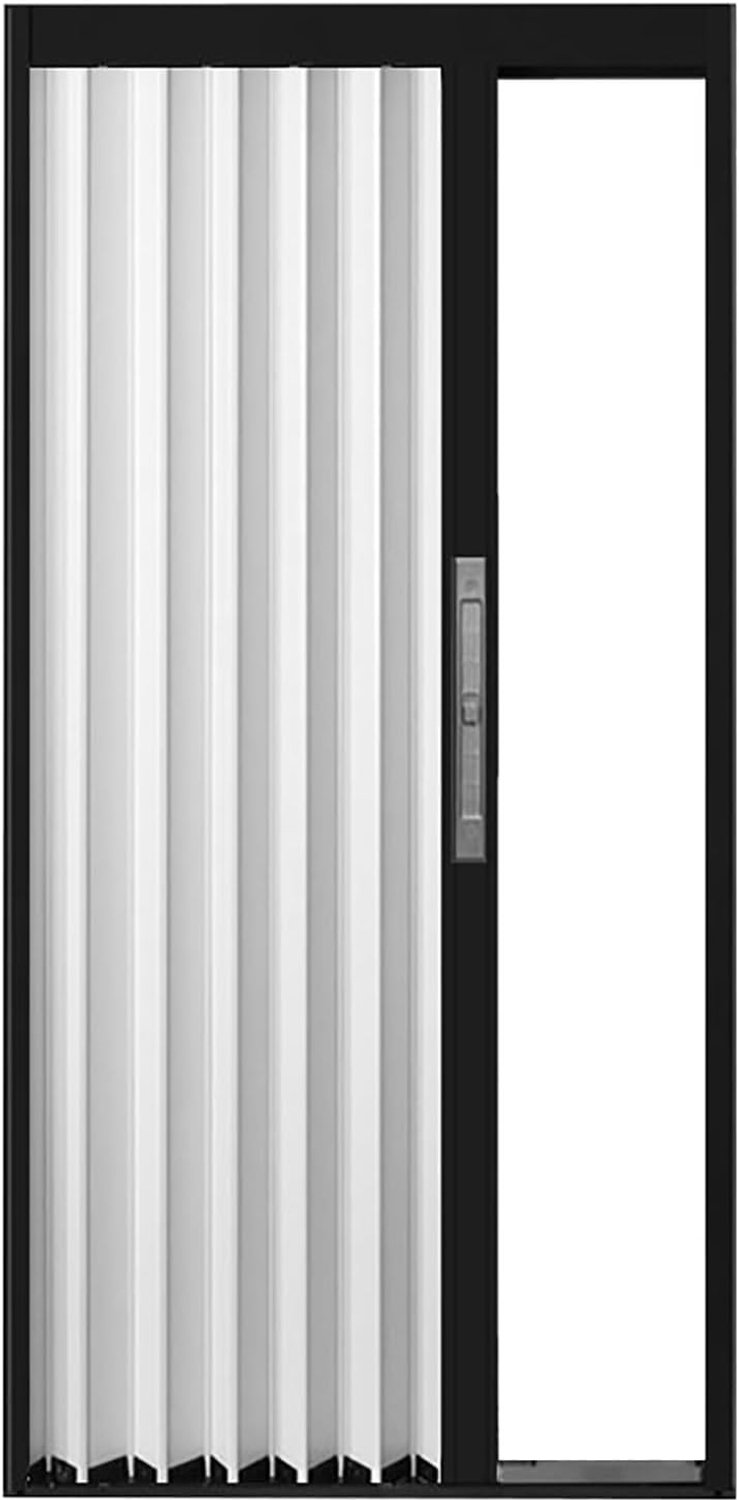 Aluminium schuifdeur voor ruimteverdeler, duurzame accordeonscheidingswand voor kleine of grote ruimtes, ideaal voor kledingwinkels en kantoren, 150 x 203 cm