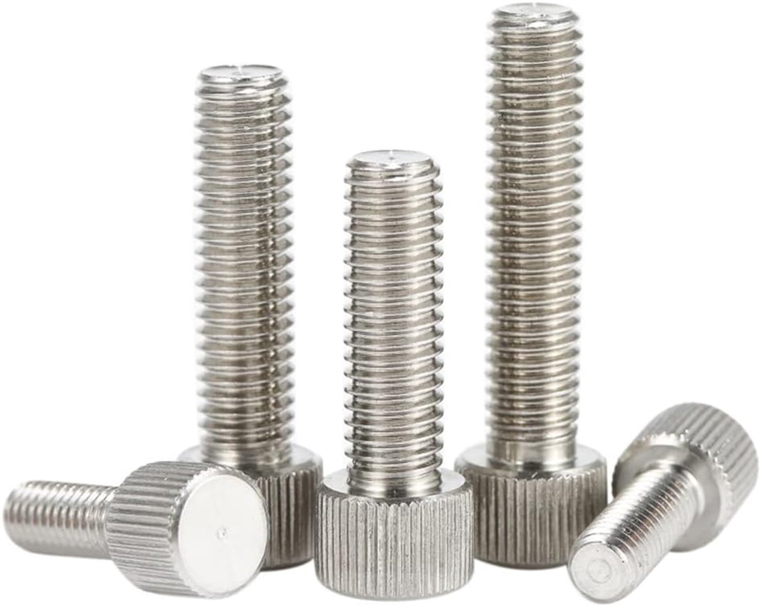 Plat Gekartelde Kop Schroeven Bouten Roestvrij Staal Vingerschroeven M8×16mm, 4 pcs