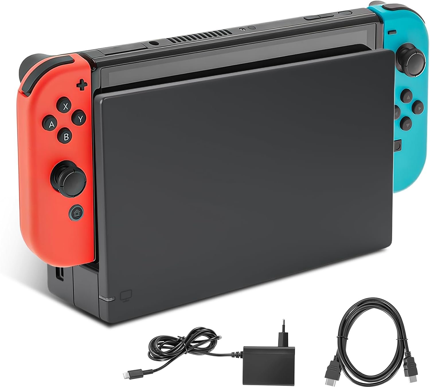 Dockingstation voor Nintendo Switch & OLED, 3-in-1 tv-dock, complete set met HDMI-uitgang, voeding en kabel, draagbaar vervangend dockingstation voor thuis en op reis [zonder LAN/Ethernet]