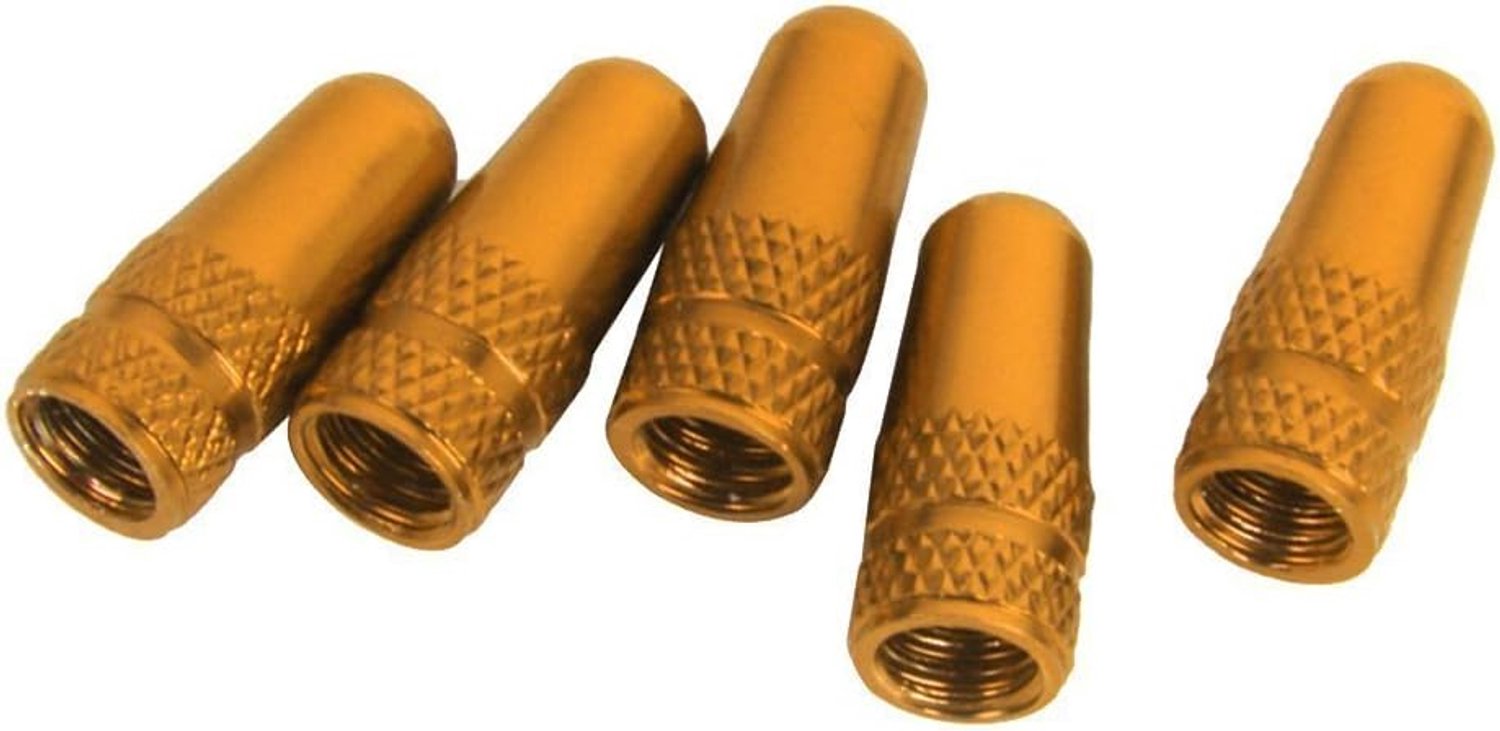 5x Fiets Ventieldopjes Presta - Aluminium - Geel