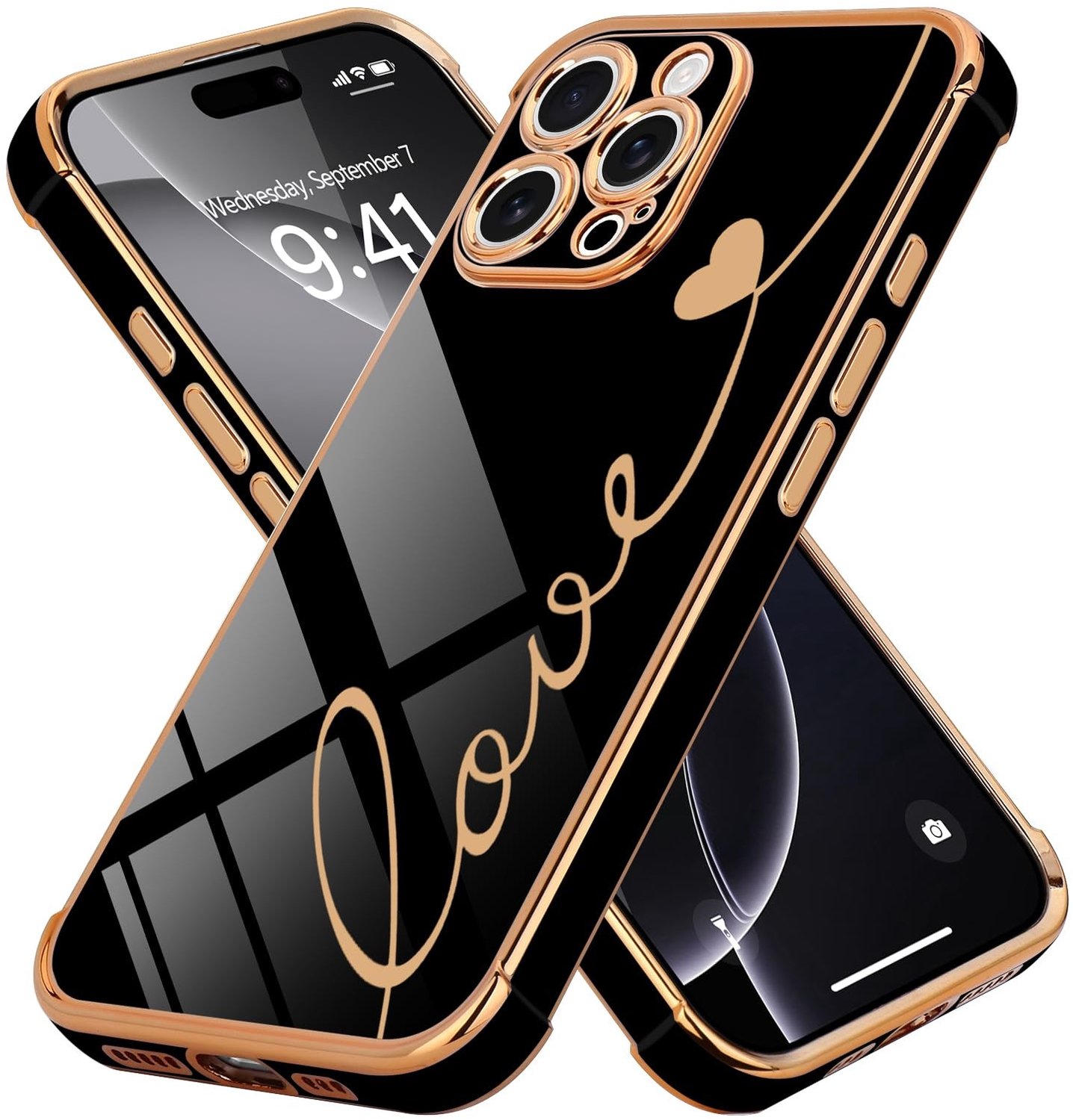 Hoesje voor iPhone 16 Pro Max (6.9 inch) Hartvorm met Camera Bescherming en Elegant Ontwerp