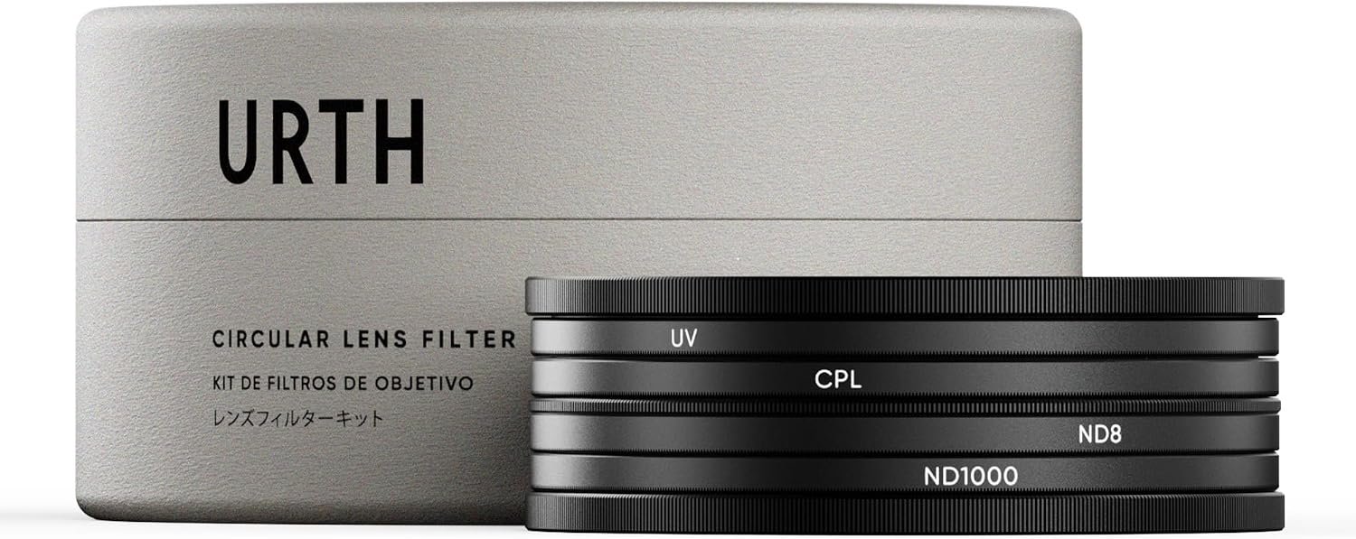 Urth 37 mm UV, Circular Polarizing (CPL), ND8, ND1000 Lens Filter Kit (Plus+)