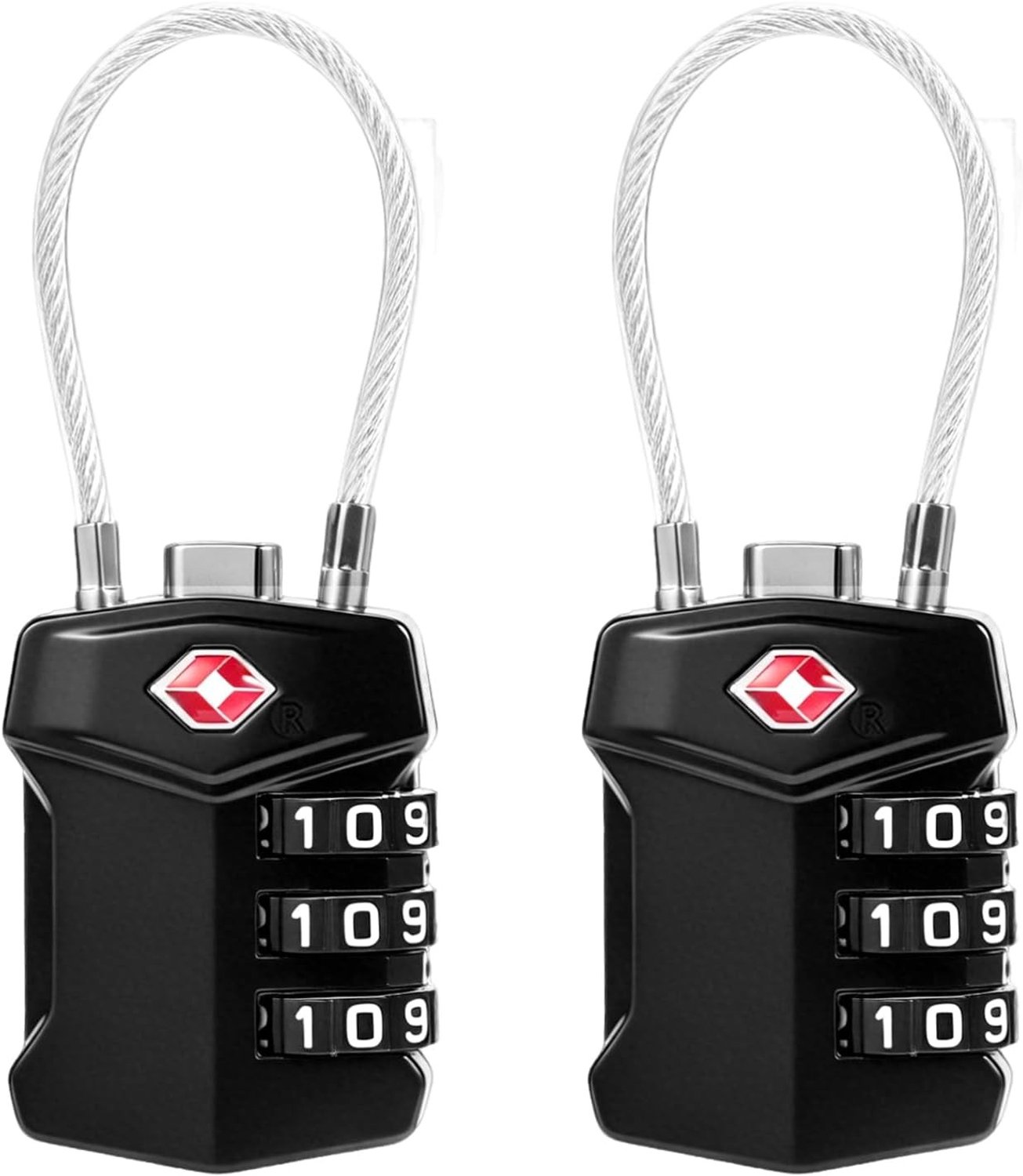 Veilige Kofferslot met Combinatie en 3 Cijfers - 2 Stuks Robuuste Reiskoffersloten voor Bagage, Vliegtuig en Vakanties