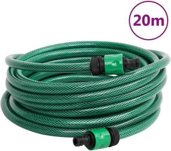 Vrijstaand met 20 m tuinslang, 1/2 inch irrigatiesysteem, slangwagen incl. 4-delige aansluitset, groen — afbeelding 5