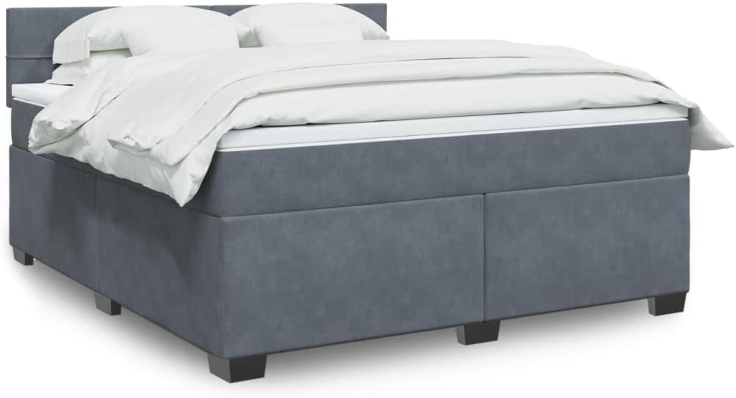 Pocketvering boxspring donkergrijs 180x200 cm