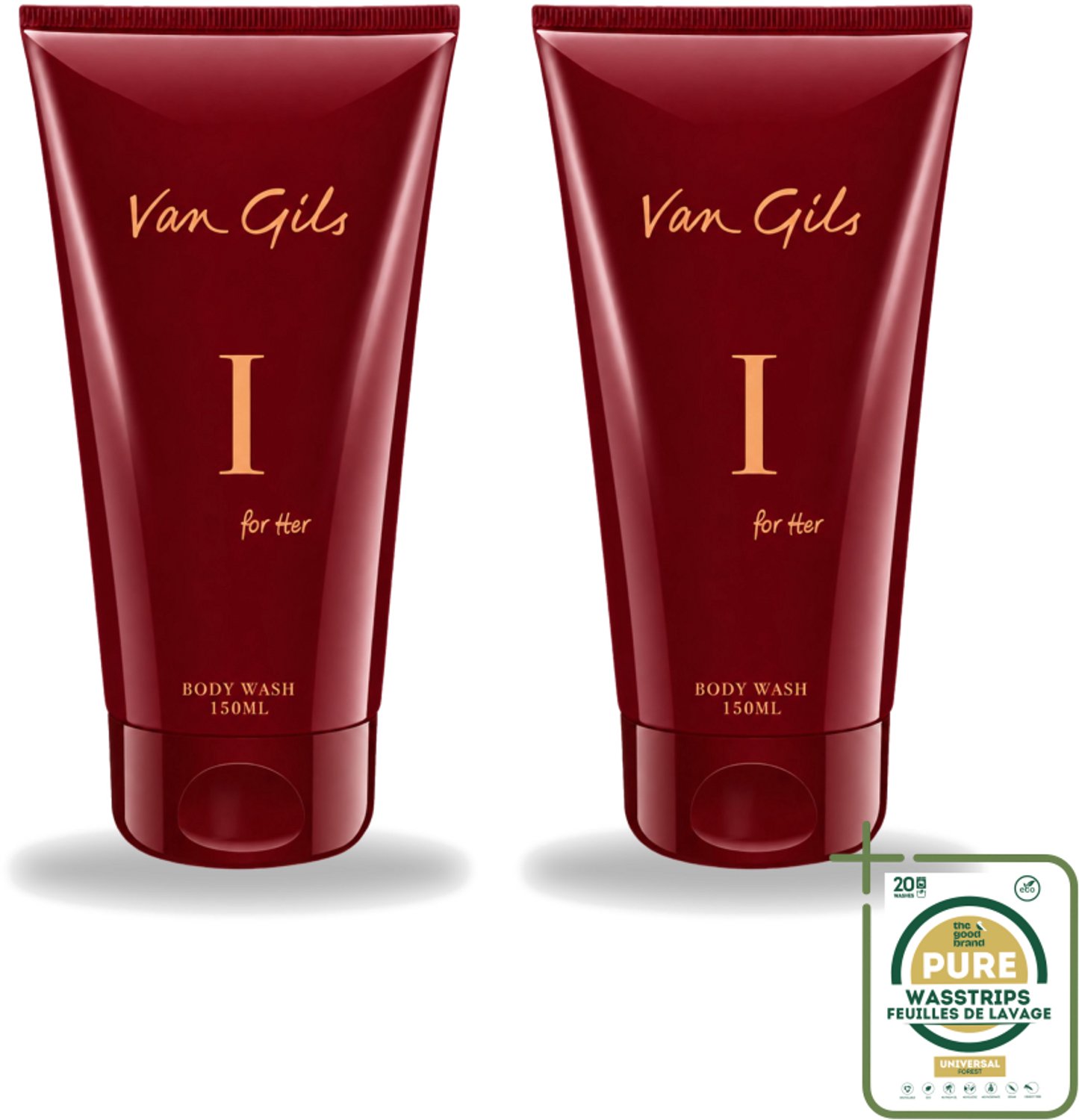 2 x Van Gils - Douchegel - I for Her - Zachte Reiniging & Luxe Geurbeleving - 150 ml - Wasstrips - Douchegel Vrouwelijk - Douchegel Luxe - Douchegel Voor Vrouwen - Douchegel Hydrateert - Douchegel Voor Huid