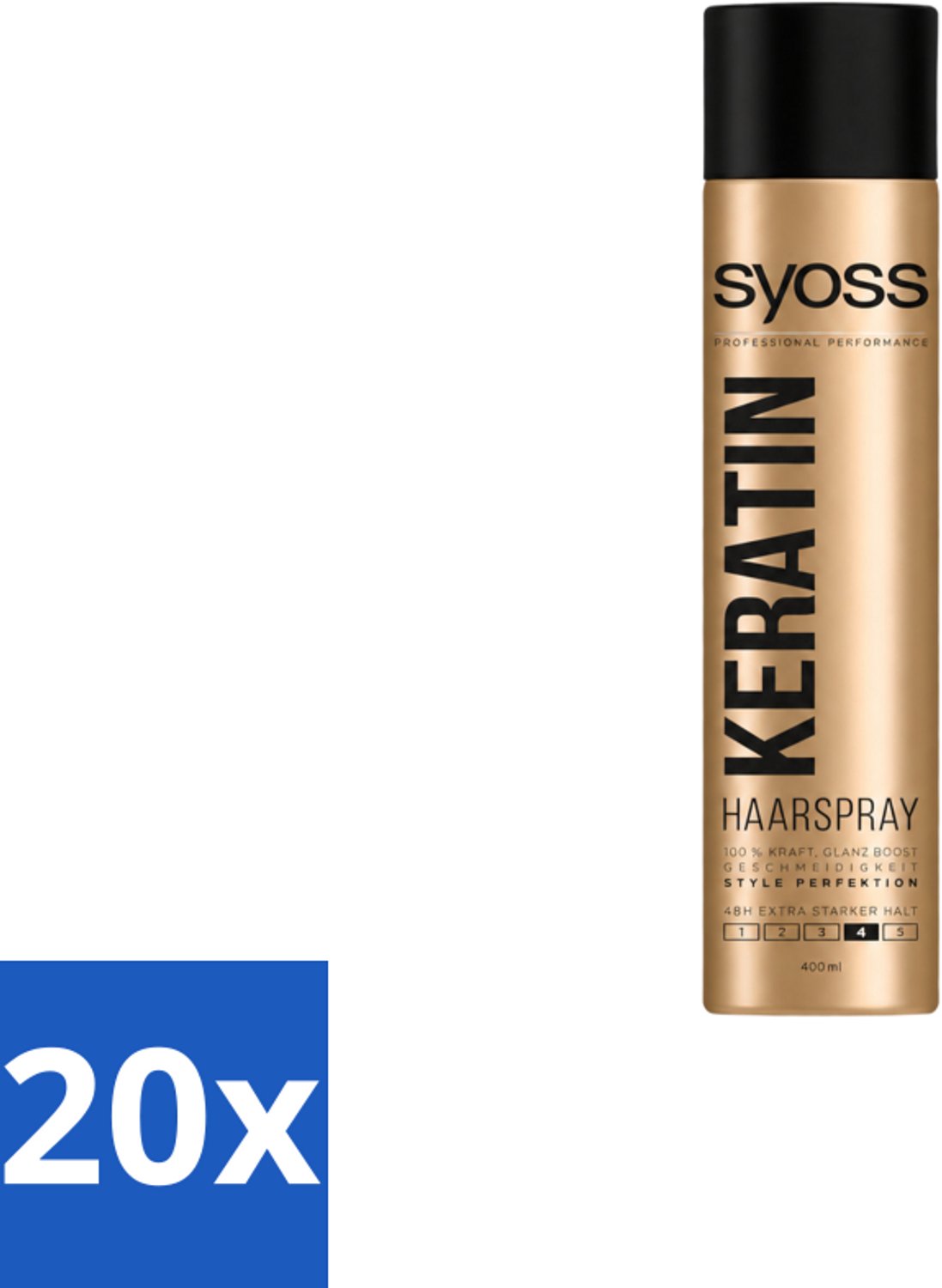 20 x Syoss – Haarspray – Keratin Hold 4 – 400 ml - Voordeelverpakking - 20 stuks